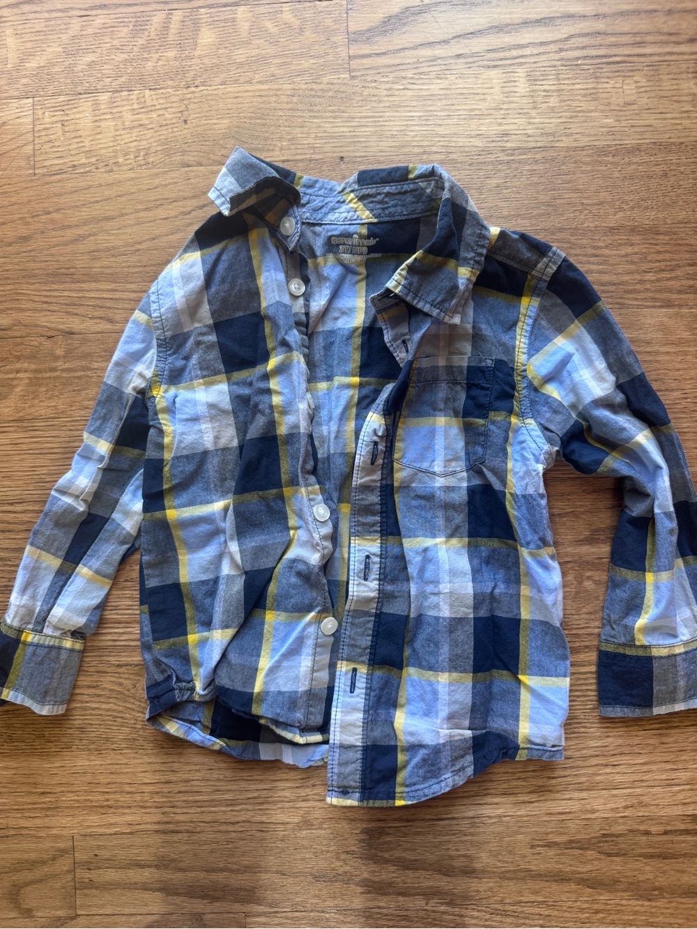 Garanimals Navy, Light Blue & Yellow Plaid Button-Down Shirt